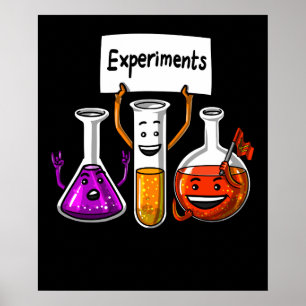 Póster Experimentos sobre química: Chiste científico dive