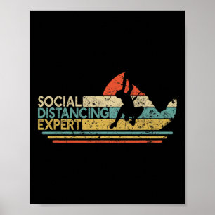 Póster Experto en distanciamiento social escalando roca v