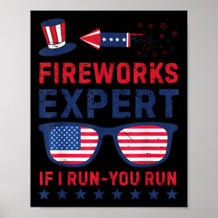 Póster Experto en fuegos artificiales - Yo corro tú corre