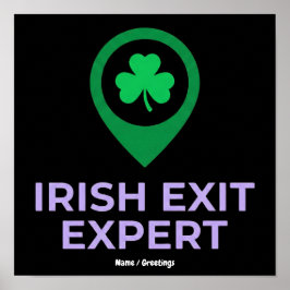 Póster Experto en Salida Irlandesa Divertida Día de San P