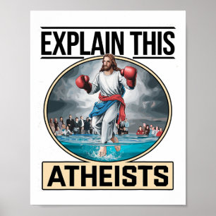 Póster Explica Esto A Ateos Guantes De Boxeo De Jesús Div