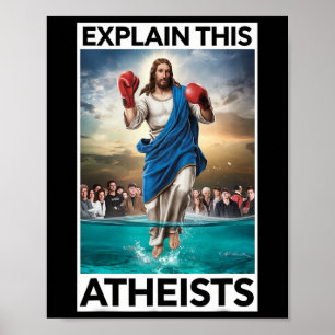 Póster Explicar a estos ateos Jesús Guantes de Boxeo Dive
