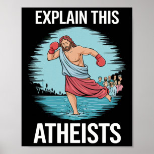 Póster Explicar a estos ateos Jesús Guantes de Boxeo Dive