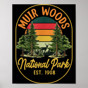 Póster Explora la naturaleza en muir woods est 1908 nacio