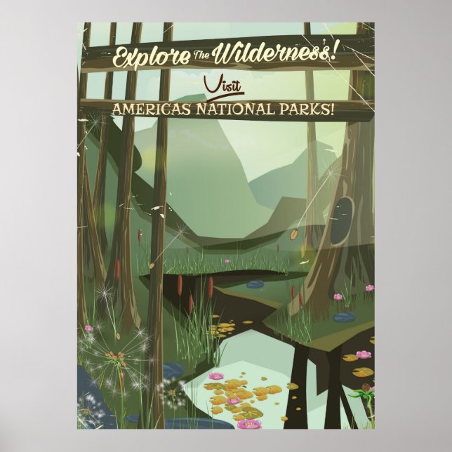 Póster ¡Explora la naturaleza! Ver parques nacionales de  (Frente)