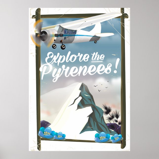 Póster Explora las montañas europeas de los Pirineos. (Frente)