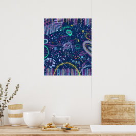 Póster Explorador audaz: maximalismo abstracto