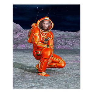 Póster Explorador de Marte Astronauta Arte de Planeta Ali