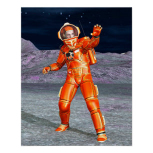 Póster Explorador de Marte Astronauta Arte de Planeta Ali