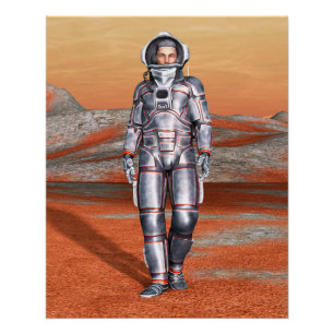 Póster Explorador de Marte Astronauta Arte de Planeta Ali