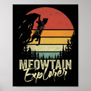 Póster Explorador de Meowtain Vintage Climador de Roca Ga