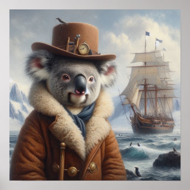 Póster Explorador del Ártico de Koala (Frente)
