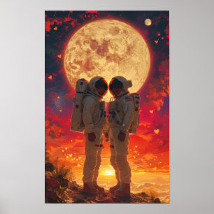 Póster Exploradores espaciales en el Poster del Desierto