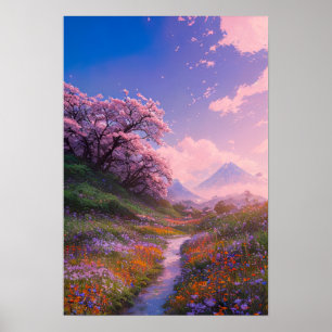 Póster Explorando el campo de las flores