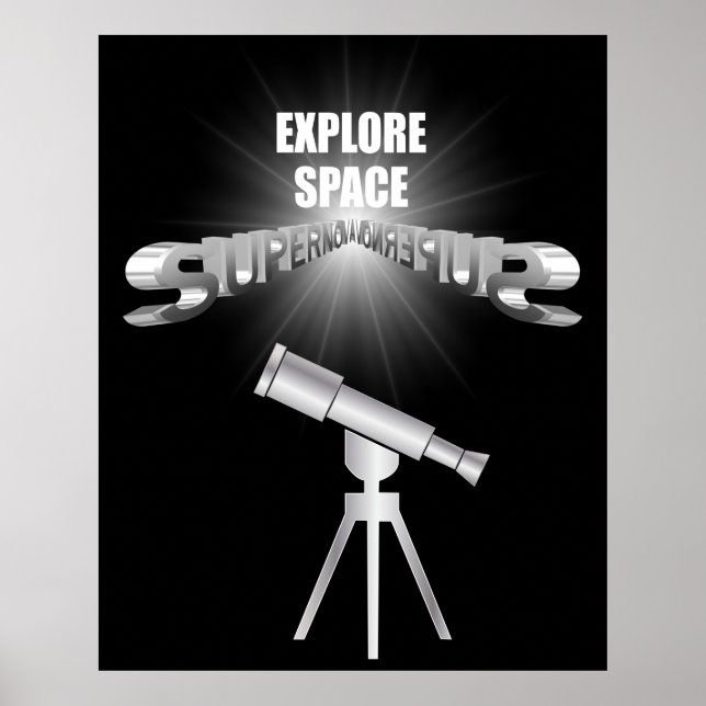 Póster Explorar el espacio (Frente)