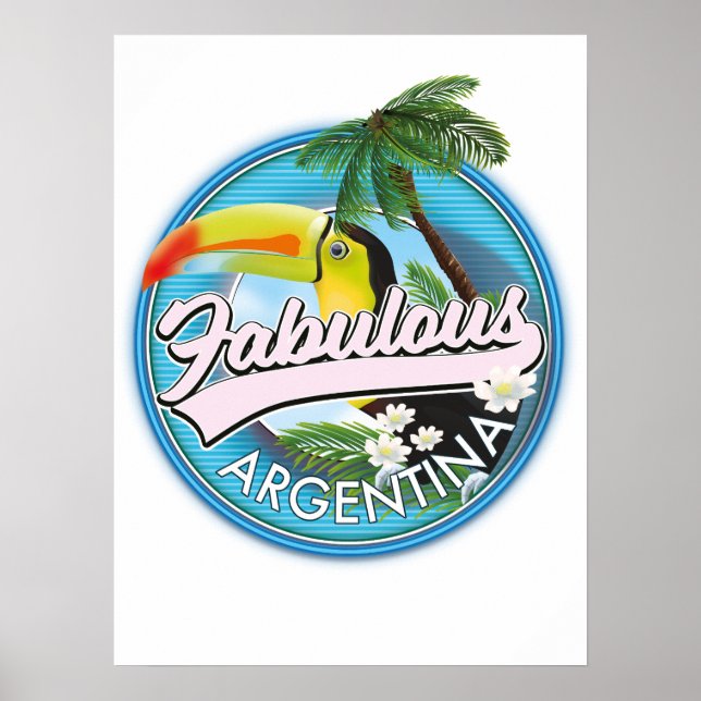 Póster explorar el fabuloso logo de Argentina Postcard (Frente)