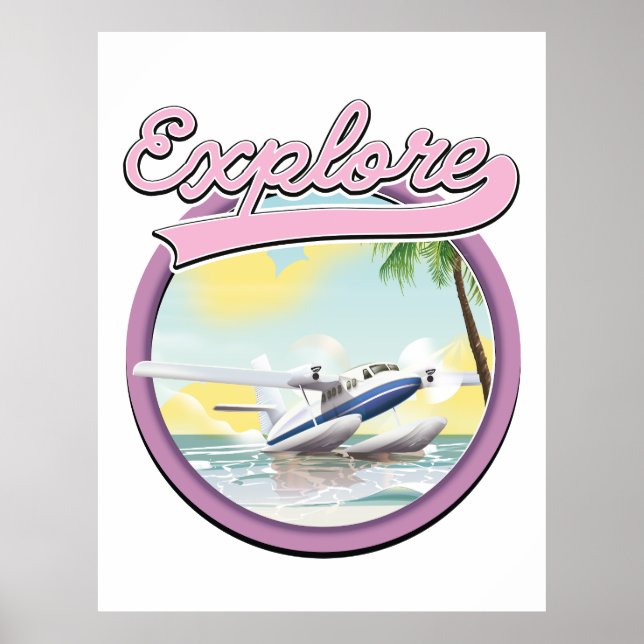 Póster Explorar el logotipo de viaje (Frente)