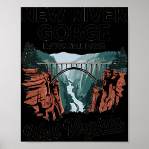 Póster Explorar el Parque Nacional New River Gorge de Vir