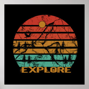 Póster Explorar en el desierto