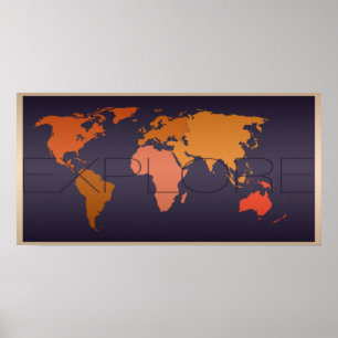 Póster Explore el poster del mapa del mundo