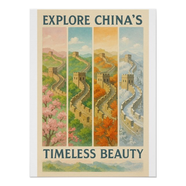 Póster Explore la belleza eterna de China (Anverso)