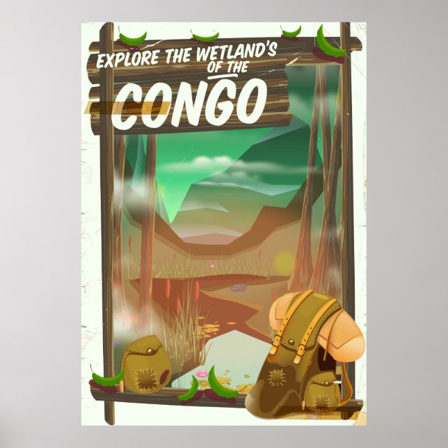 Póster Explore los Humedales del Congo (Frente)