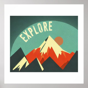 Póster Explore Mountains