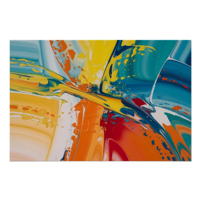 Póster Explosión abstracta de alto brillo (Anverso)