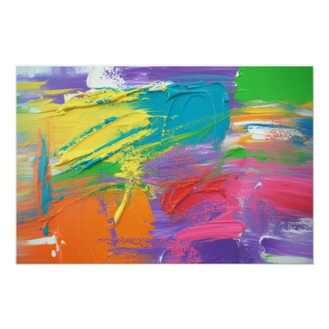 Póster Explosión abstracta de alto brillo (Anverso)