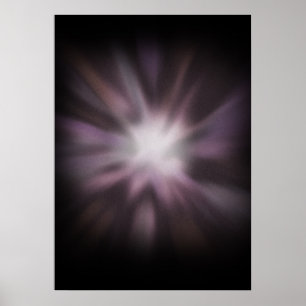 Póster Explosión cósmica - Explosión espacial en negro