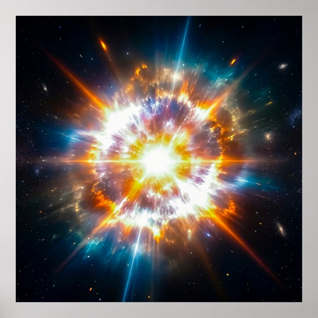 Póster Explosión Cósmica Supernova Épica Espacio Profundo (Frente)