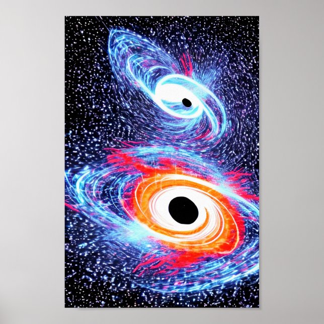 Póster Explosión de agujero negro universal en los cielos (Frente)