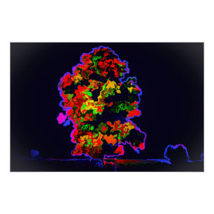 Póster Explosión de árbol neón