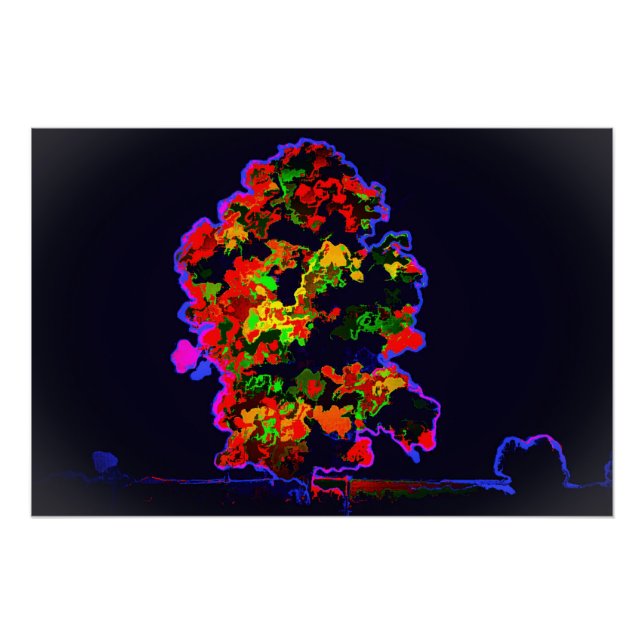 Póster Explosión de árbol neón (Anverso)