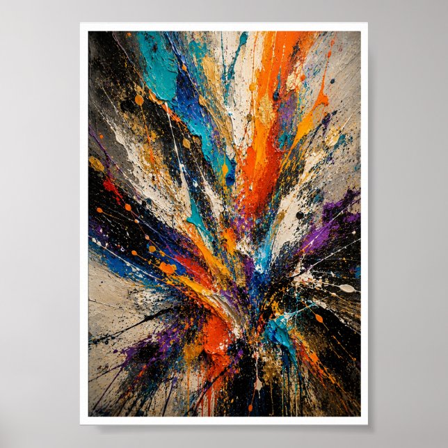 Póster Explosión de Color Abstracto  (Frente)