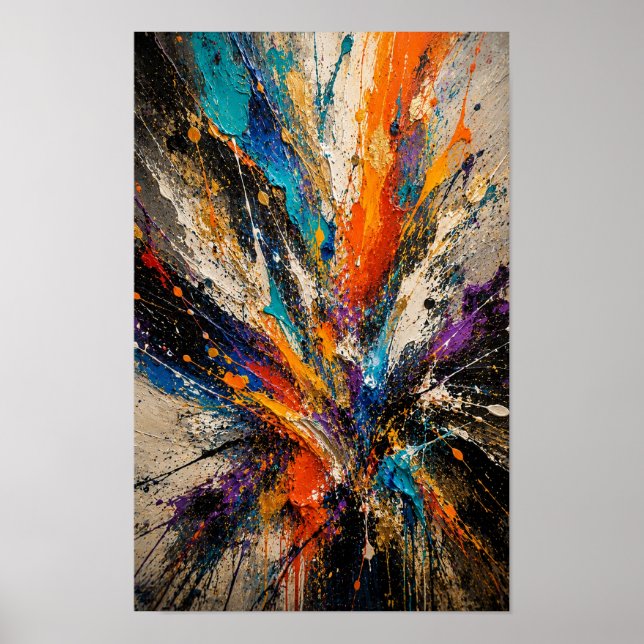 Póster Explosión de Color Abstracto  (Frente)