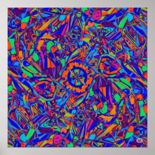 Póster Explosión de color de marco completo