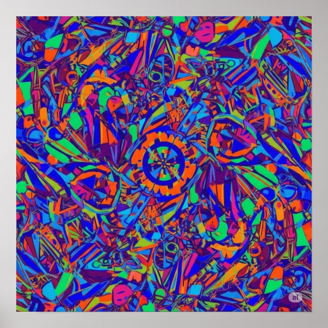 Póster Explosión de color de marco completo (Frente)