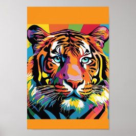Póster Explosión de color de tigre