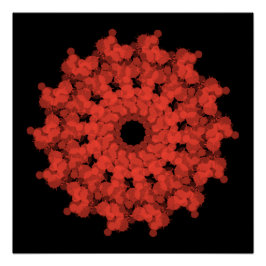 Póster Explosión de estrella roja en un cielo negro