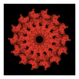 Póster Explosión de estrella roja en un cielo negro