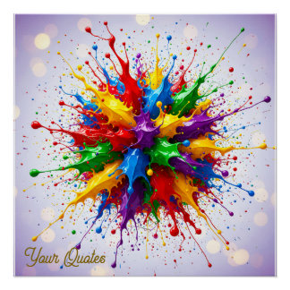 Póster Explosión de pintura líquida colorida arte abstrac
