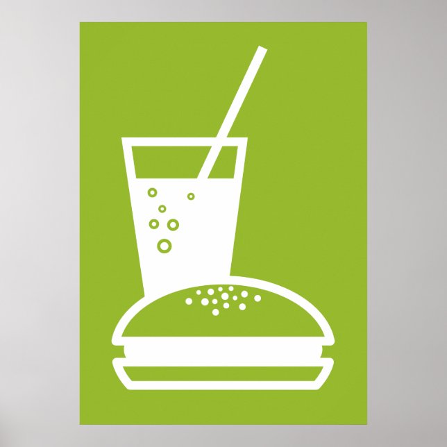 Póster explosión de sabor verde de hamburguesa y limonada (Frente)