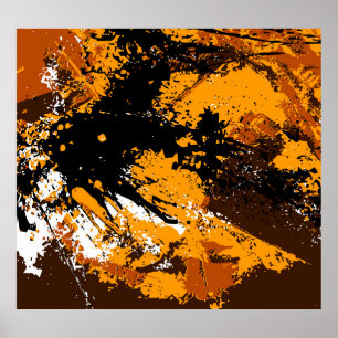 Póster Explosión de tinta: salpicaduras de resplandor col