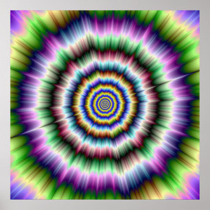 Póster Explosión en Poster violeta verde y azul