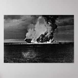 Póster Explosión en Zeppelin - Desastre en Hindenburg - 1