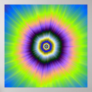 Póster Explosión poster en amarillo y violeta