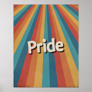 Póster Explosión Retro de Orgullo LGBTQ+