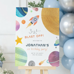 Póster ¡Explosión! Viaje De Cohetes Alrededor Del Cumplea
