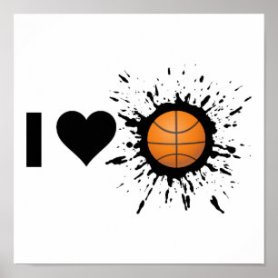 Póster Explosivo me encanta el baloncesto